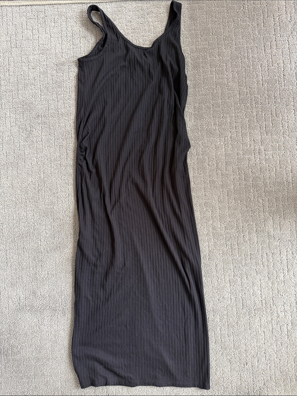 H&M Black Ribbed Tank Midi Dress